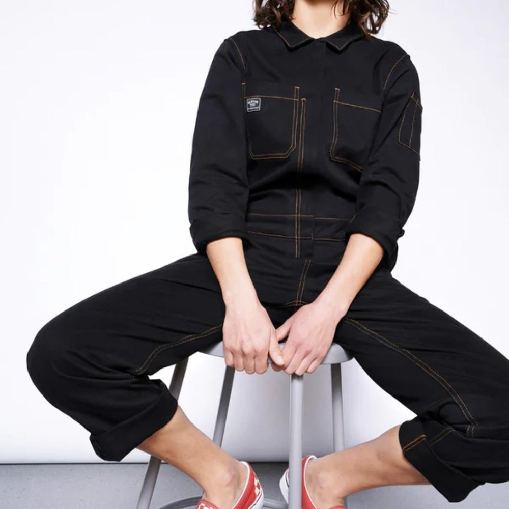 NWT Wildfang The Essential Longsleeve Coverall Black Women's S